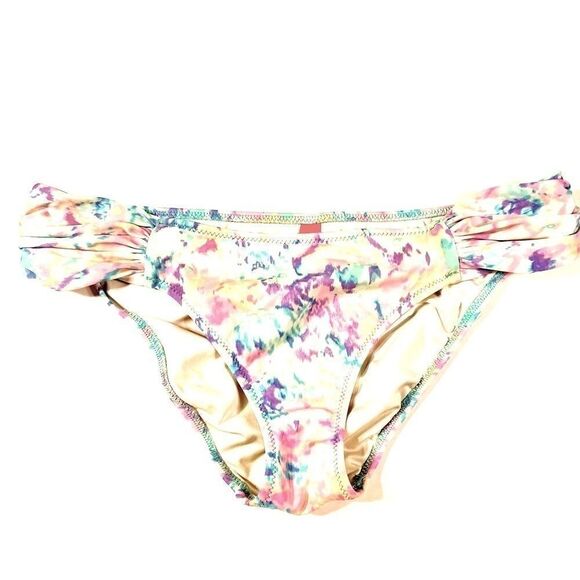 VICTORIAS SECRET WHITE & PASTEL SWIM BOTTOM SIZE S - Picture 1 of 5